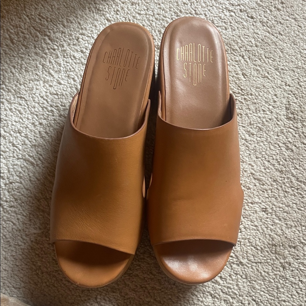 Charlotte Stone Tan Platform Sandals - Picture 6 of 6